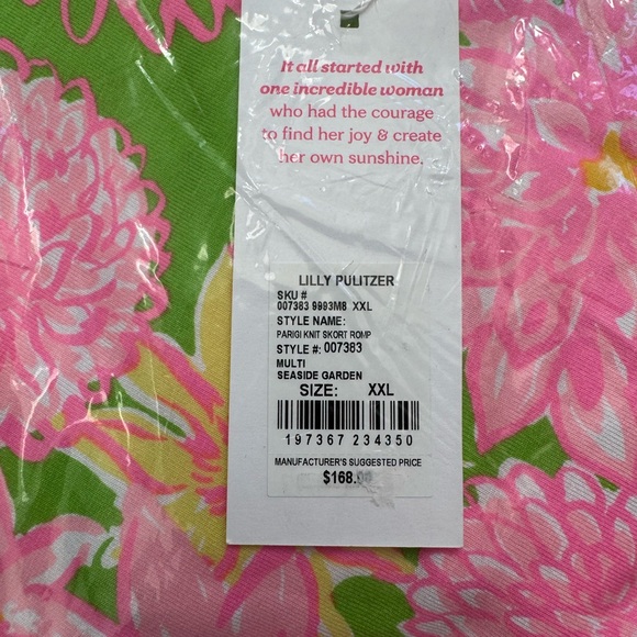 🆕 LILLY PULITZER XXL Parigi Skort Romper in “Seaside Garden” MSRP $168 NWT - Picture 2 of 8